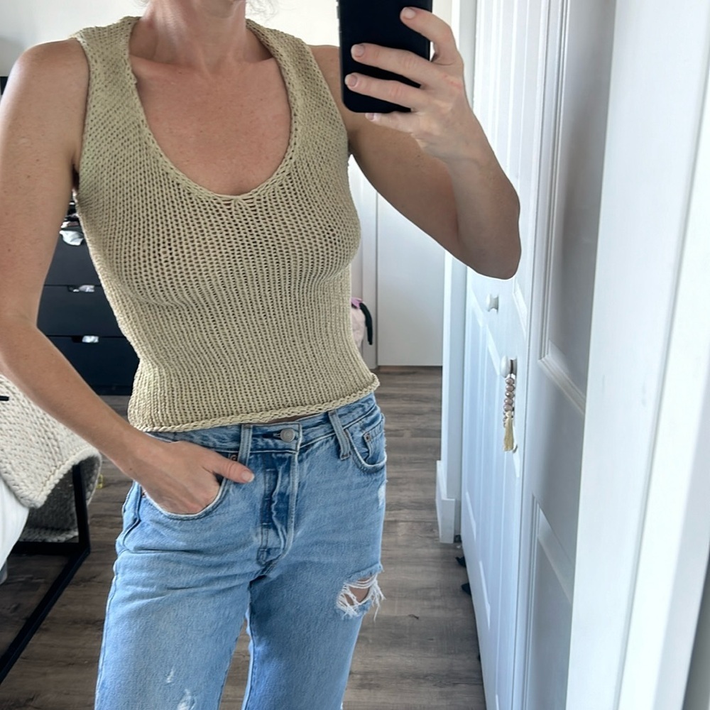 Dolce & Gabbana Beige Knit Tank Top